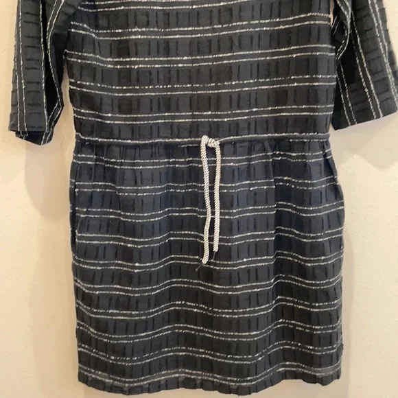 Ace & jig lake tie waist black zodiac stripe dress medium - Picture 6 of 10